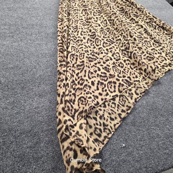 Torrid Dress Womens 2X Brown Leopard Print Sleeveless V Neck Asymmetrical Hem - Picture 3 of 12